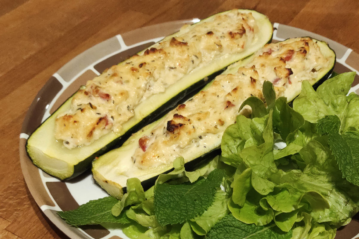 Courgettes farcies à la ricotta